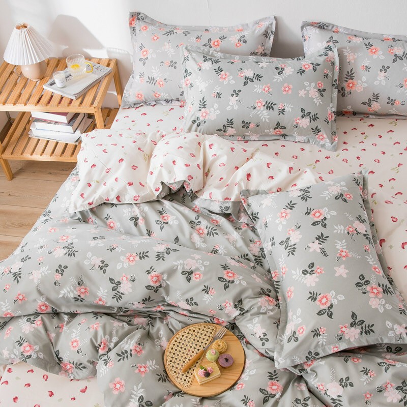 [FREESHIP] Bộ chăn ga gối ga giường cotton poly Hàn Quốc các mẫu hoa nhí vintage - Ngân Khánh Bedding drap giường