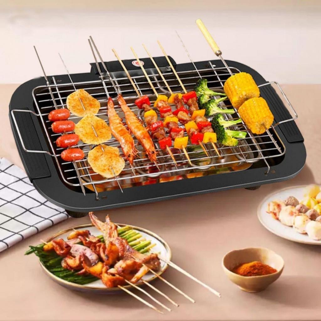 Bếp nướng điện không khói Chính Hãng ELECTRIC BARBECUE siêu bền bỉ và tiết kiệm điện, Tặng Kèm Khăn Lau Đa Năng Cao Cấp