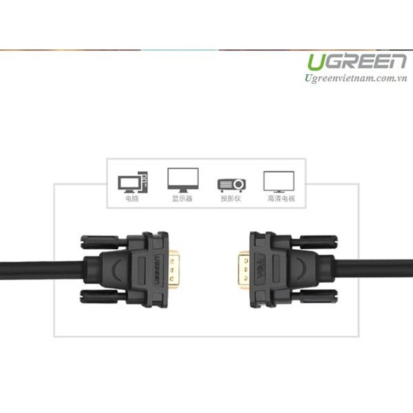 Cáp VGA 3+9C dài 15M cho Màn Hình, Máy Chiếu Chính Hãng Ugreen 11634