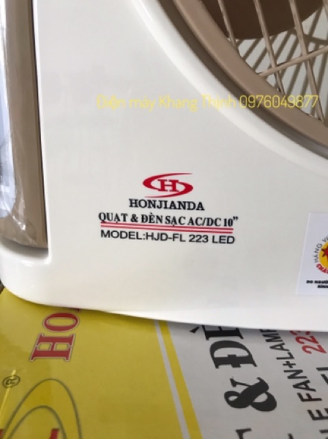 Quạt và đèn sạc 2 bình 10 inch Honjianda HJD223 | BigBuy360 - bigbuy360.vn