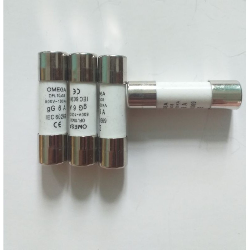 Cầu chì sứ Omega kính 10x38- Ruột chì sứ Omega 10x38