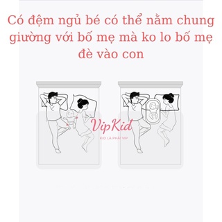 Đệm ngủ cho bé Carekids, nệm cho bé ngủ ngon, hàng 2 lớp (tặng kèm gối)- VipKid