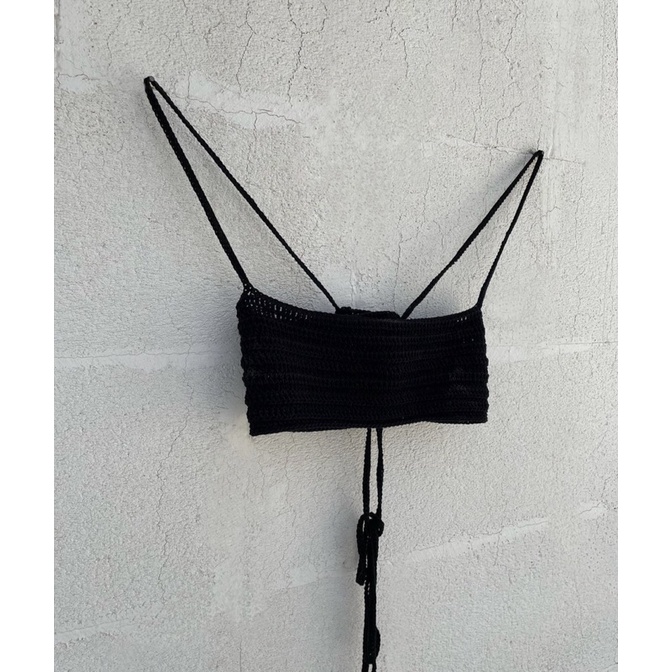 Áo 2 dây sọc nhiều màu len móc thủ công - HandMade
