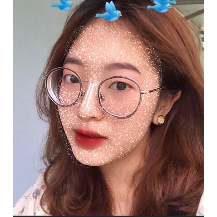 Kính gọng tròn vintage mẫu mới 1203 chống ánh sáng xanh, UV400, gọng kim loại không độ Jolie eyewear