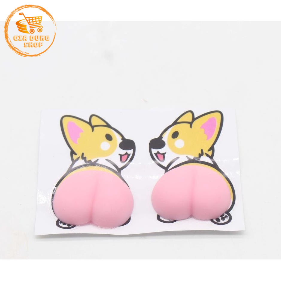 Miếng Dán Mông Sillicon Sticker Quả Đào Mông Shin Thú Bóp Giảm Stress, Dán Ốp Điện Thoại, Dán Cửa Ô Tô