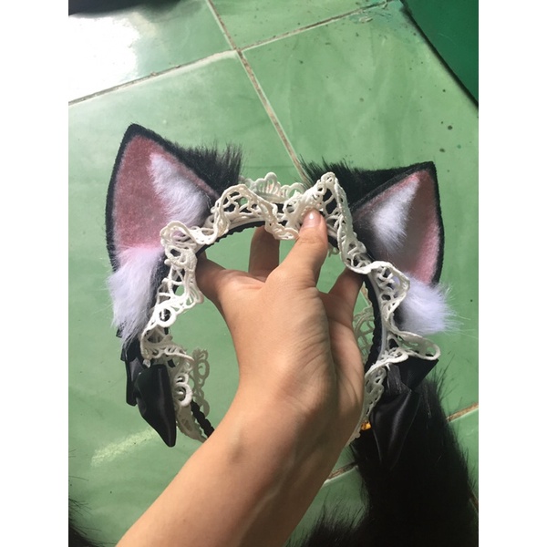 Set tai mèo + đuôi lolita