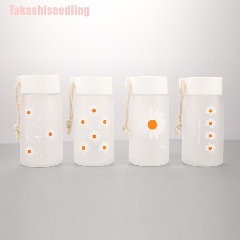 Bình Nước Nhựa Trong Suốt In Hình Hoa Cúc Đáng Yêu Dung Tích 500ml