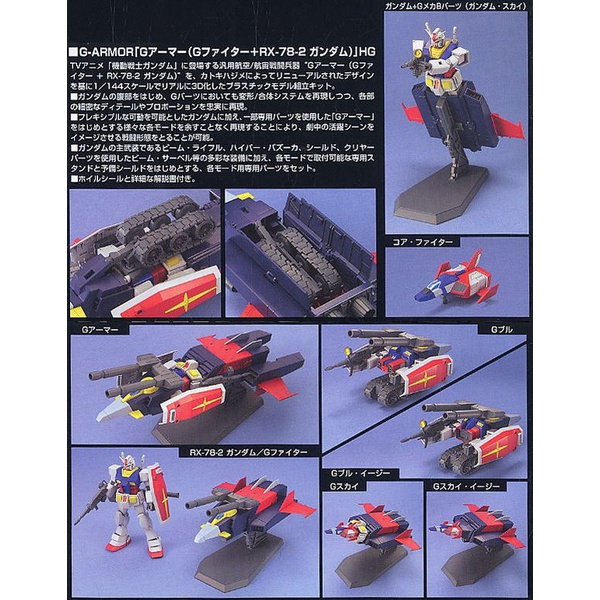Mô Hình Gundam HG UC G Armor 'G-Fighter + Gundam RX-78-2