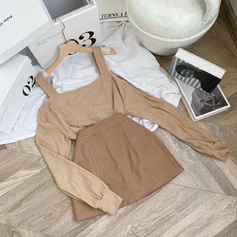 🆙🆙🆙 Set áo dây gân nâu