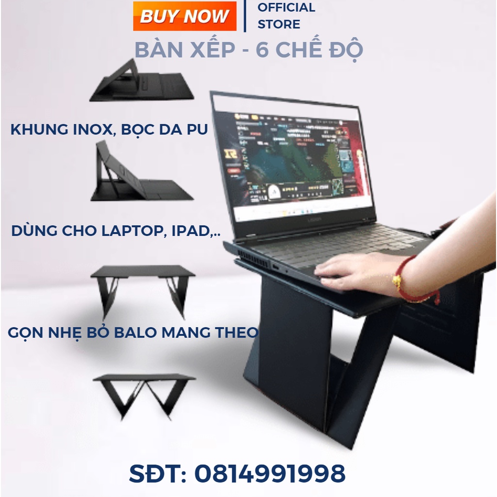 ⚡ 6 Chế Độ ⚡ Bàn Xếp Đa Năng Gập Gọn Tùy Chỉnh Góc Độ, Để Laptop, Ipad, Đọc Sách