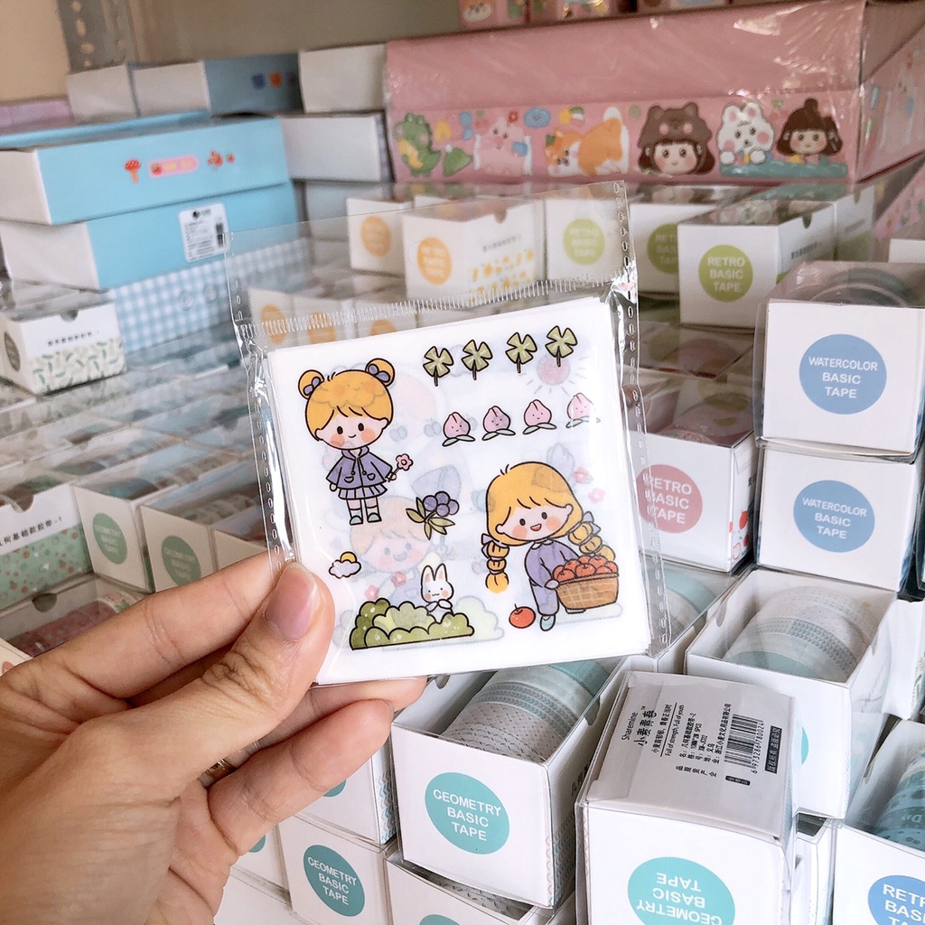 Hình dán sticker em bé siêu cute túi 25 miếng nhỏ trang trí sổ tay, máy tính, laptop, góc học tập