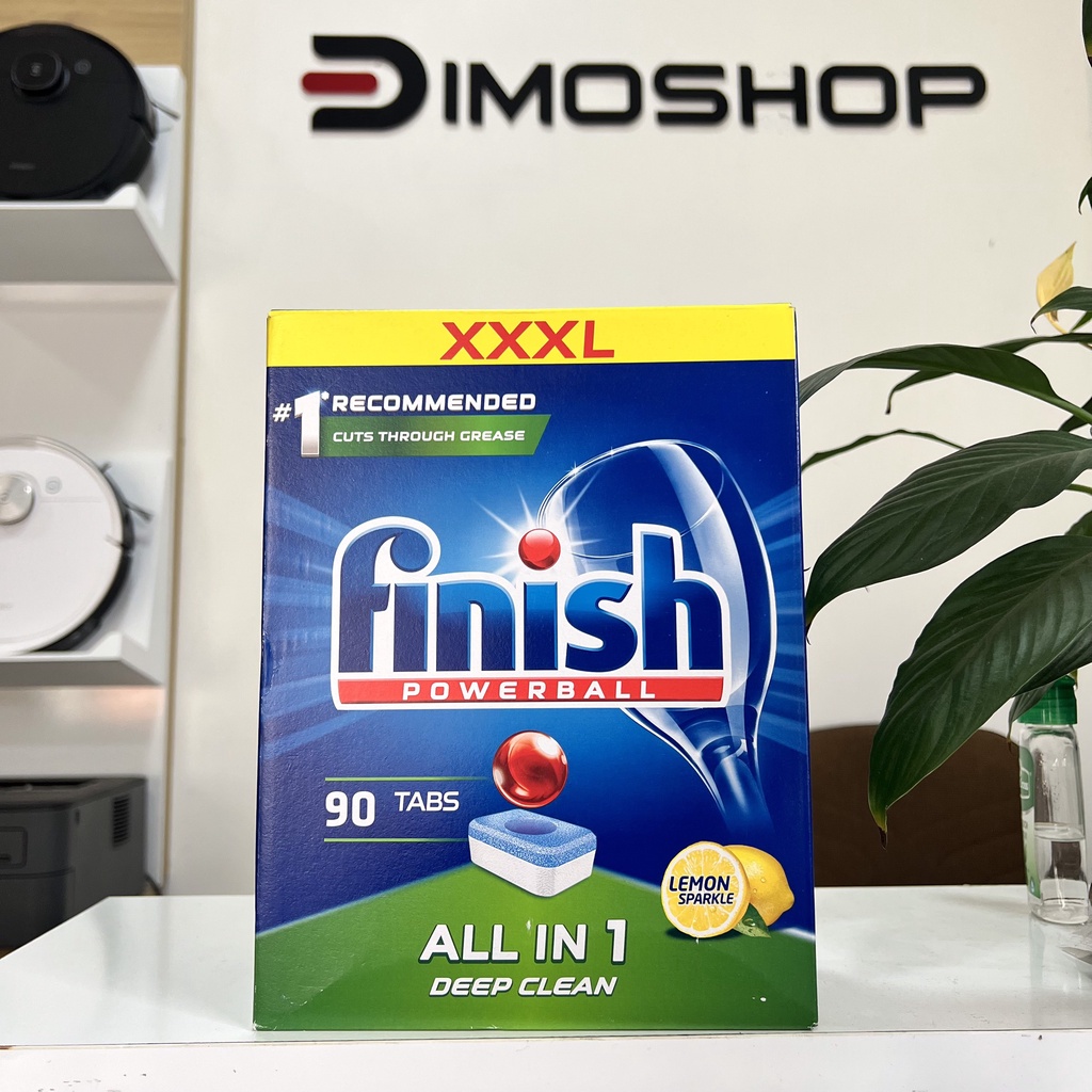 Viên rửa bát Finish All in one 90 viên - Hương chanh - chính hãng