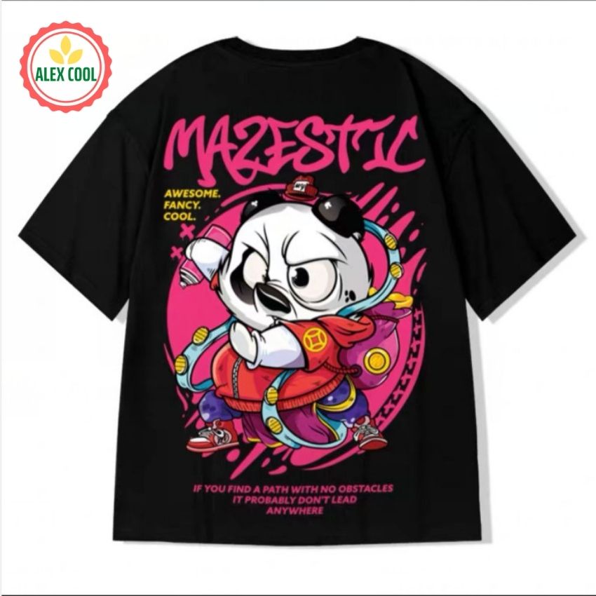 Áo thun nam nữ áo phông nam tay ngắn cổ tròn chất cotton co giãn 4 chiều hình gấu võ thuật panda siti mart