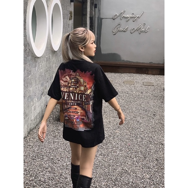 Áo Thun VENICE Tay Lỡ Unisex Nam/Nữ Đen/Trắng Cổ Tròn - HIGHCLUB Brand Chính Hãng