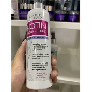 Xịt dưỡng tóc Advanced Clinicals Keratin & Biotin