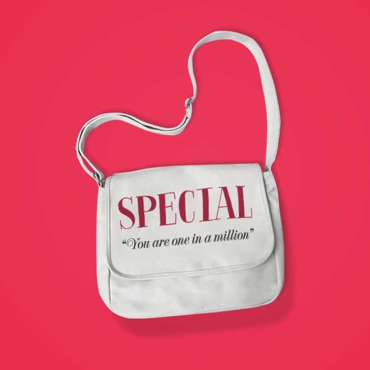 Túi Đeo Chéo Vải Canvas In Hình Special - You Are One In A Millions Phong Cách Ulzzang