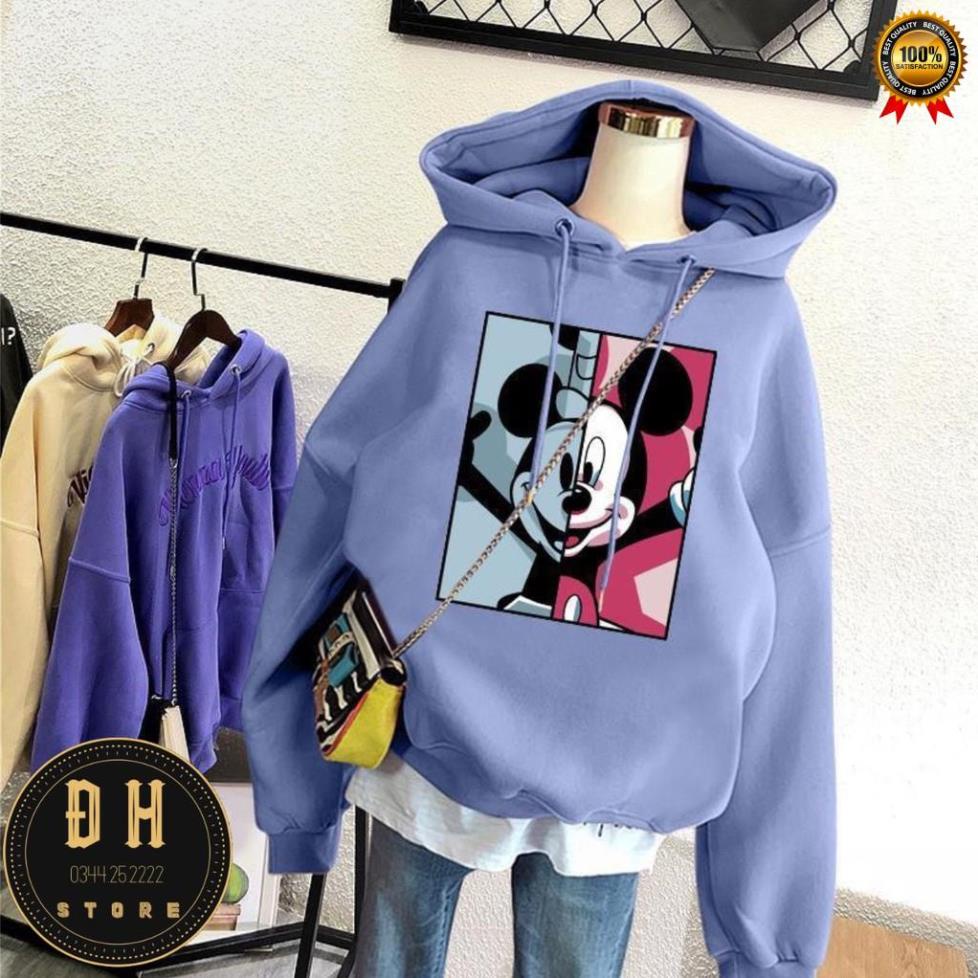 (Mẫu Mới 2021) Áo Hoodie Chuột Mickey  Có Mũ Nam Nữ Chất Nỉ Bông Dày Dặn Form Rộng Unisex- Áo Nỉ Nam Nữ Ulzzang . | BigBuy360 - bigbuy360.vn