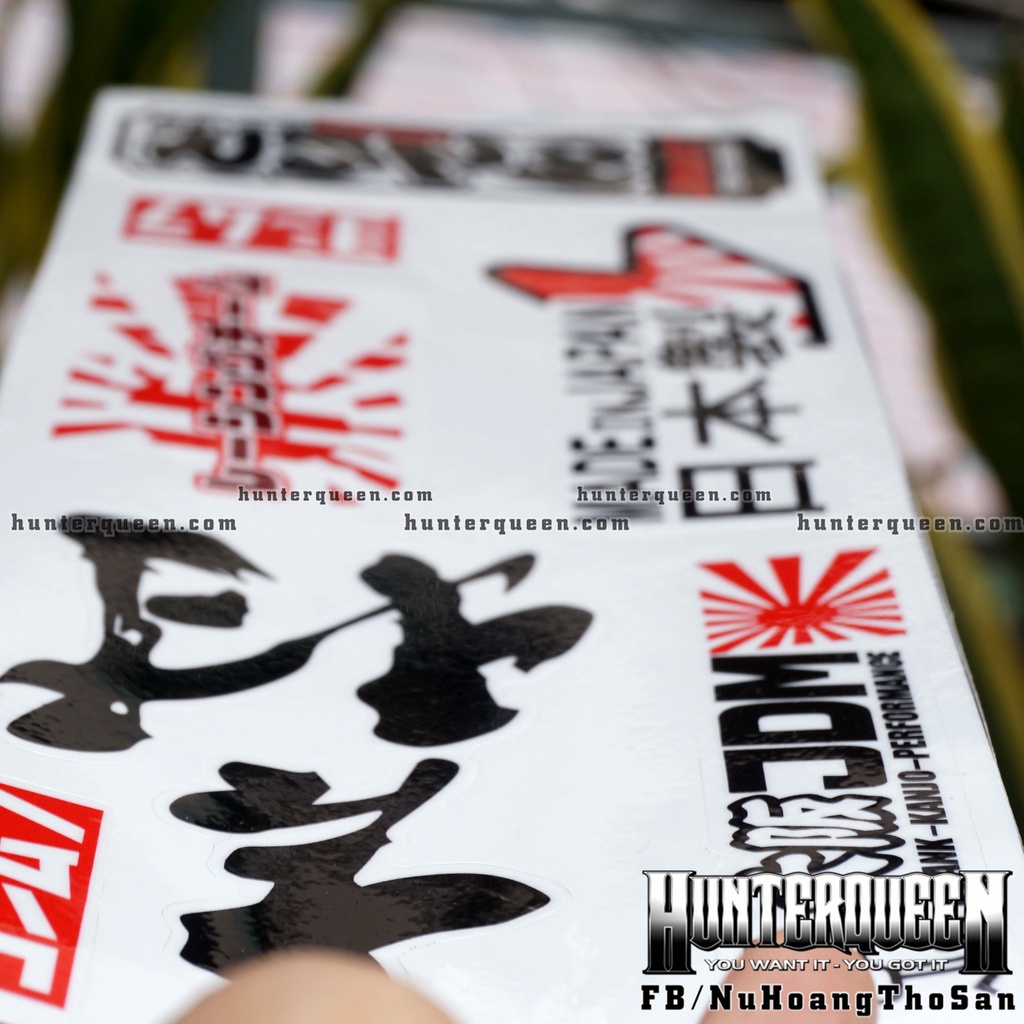 Set tem Nhật Bản. Sticker Decal Japan Sticker for Bike. Chống nước, không bay màu