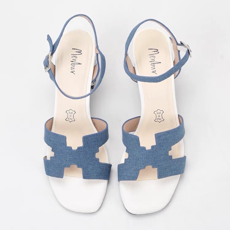 ORDER🐬Giày cao gót quai chữ H gót vuông 6cm xuất Âu