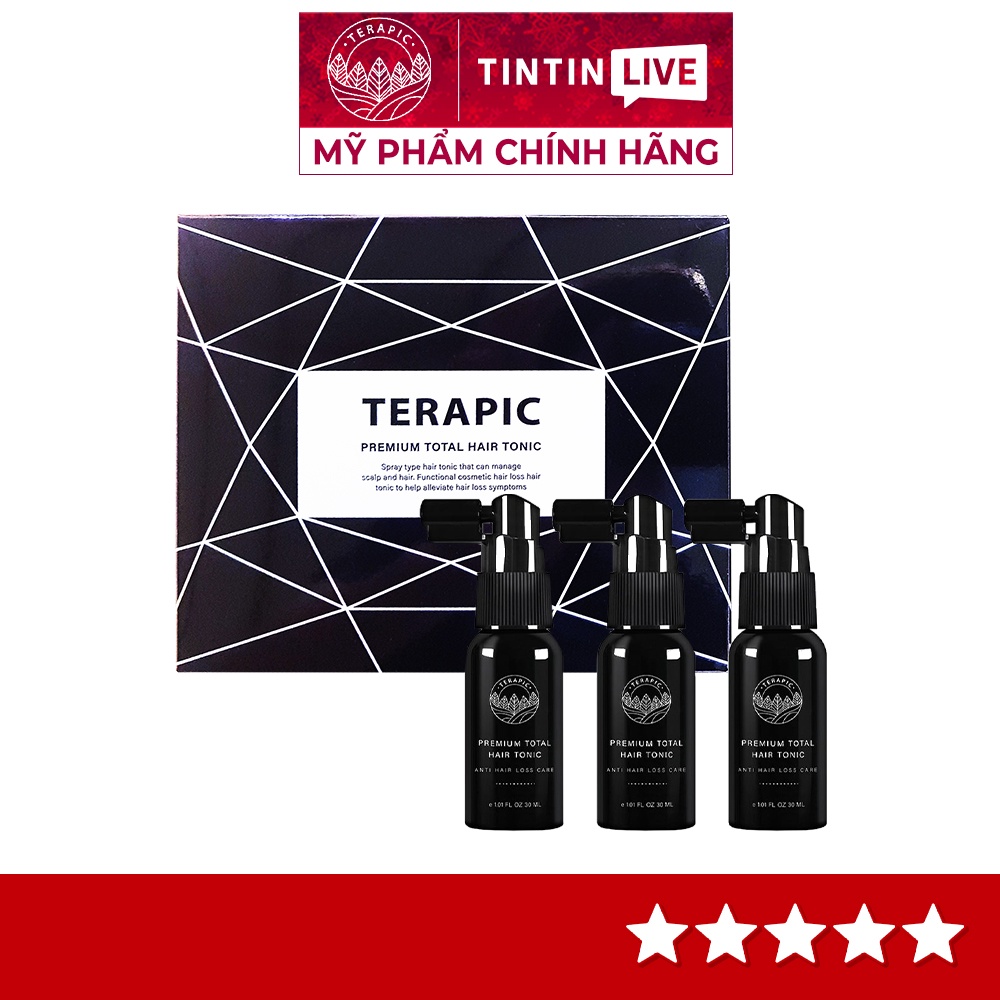 SET 3 CHAI Tinh dầu kích mọc tóc TERAPIC Premium Total Hair Tonic Mini