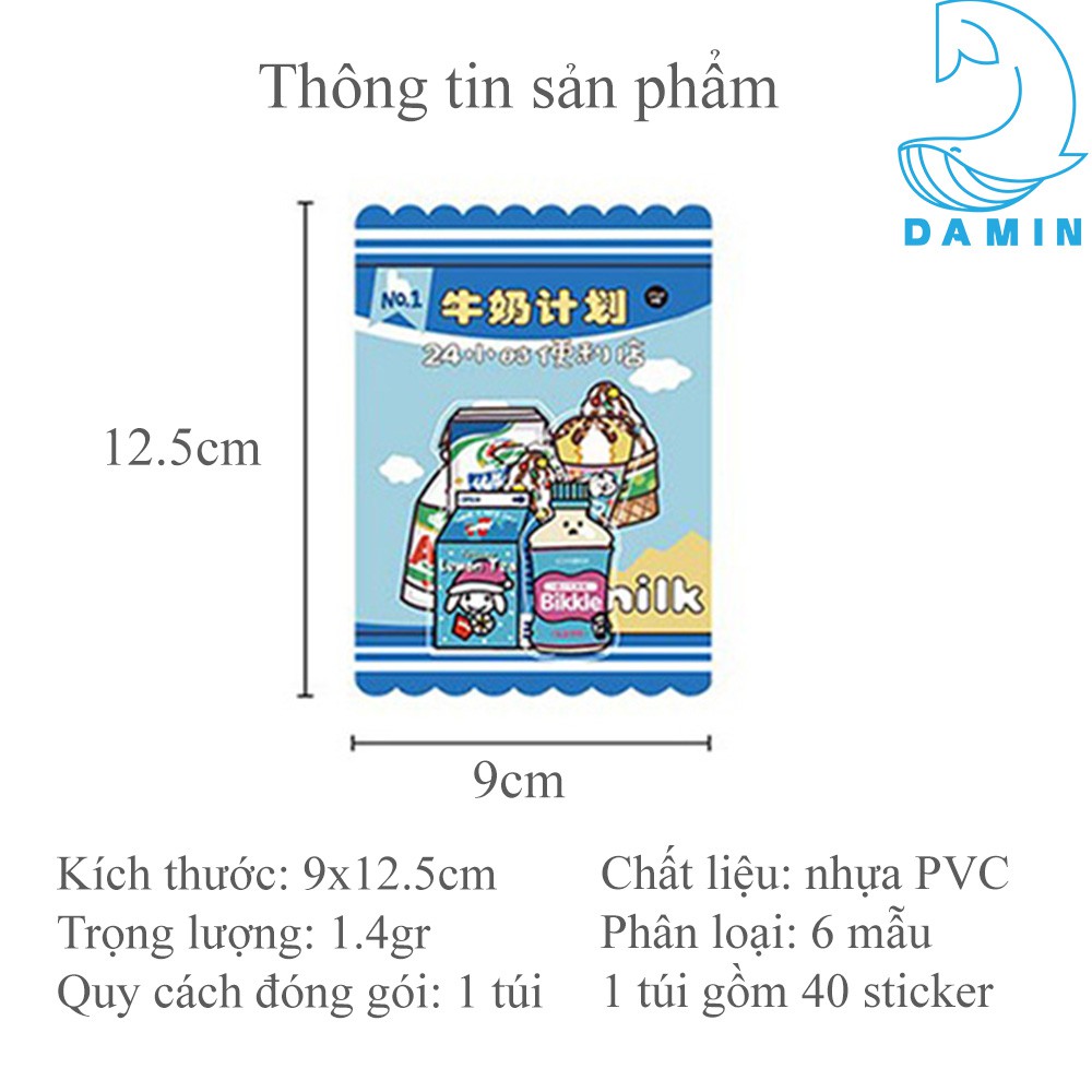 Set Bộ 40 Sticker Theo Chủ Đề Phong Cách Nhật Bản