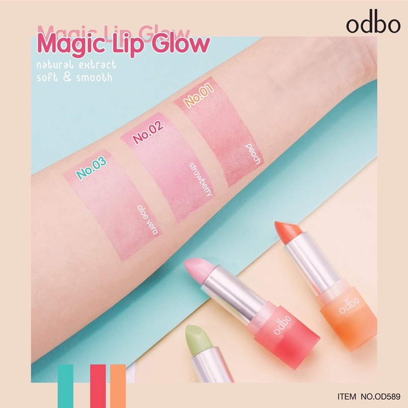 Son Dưỡng Odbo Magic Lip Glow Natural Extract Soft &amp; Smooth Thái Lan OD589