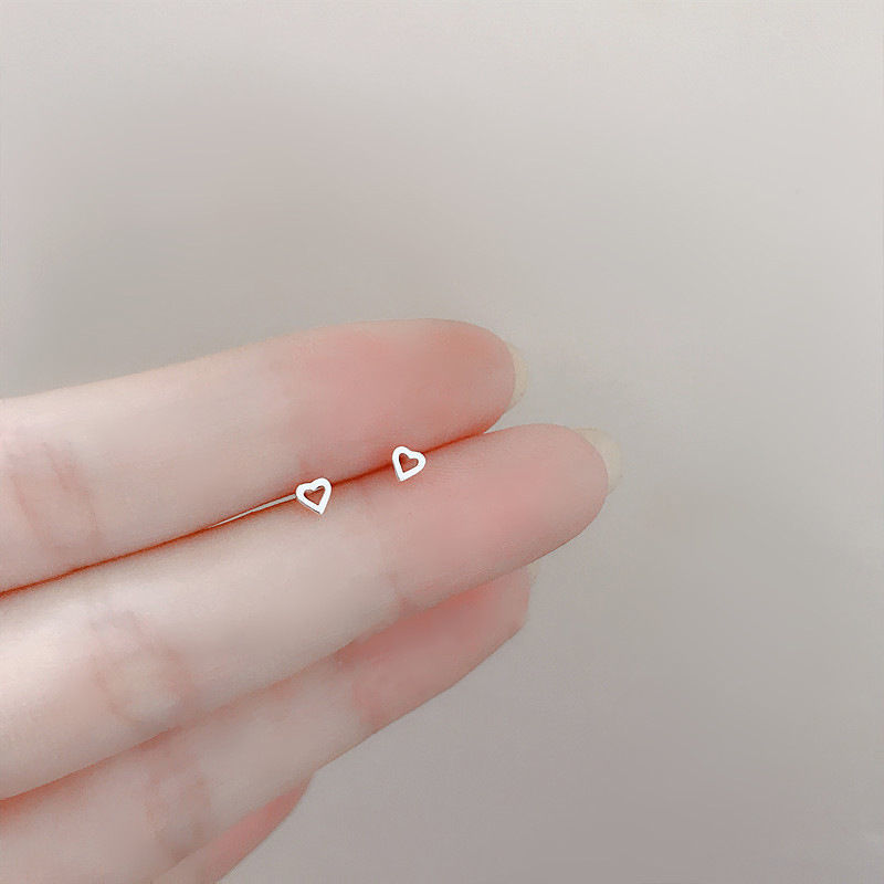 Bông Tai mini s925 Hình Ngôi Sao Trái Tim Đơn Giản Thời Trang Cho Nữ