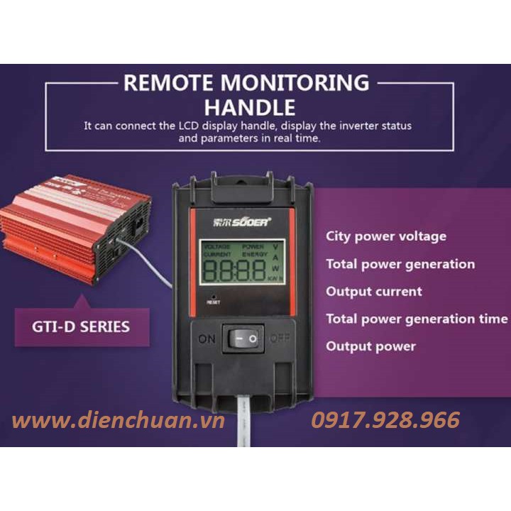Bộ hòa lưới điện 1000W có kèm màn hình LCD Suoer GTI-D1000B