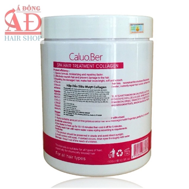 [+Tặng mũ trùm][Chính hãng] Dầu hấp ủ tóc siêu mượt collagen Caluo.Ber Hair Spa Treatment dạng kem bơ 1500ml