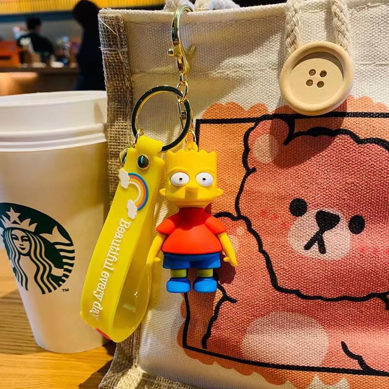 Móc Khóa Nhựa Pvc Hình Gia Đình Simpsons Hoạt Hình Dễ Thương