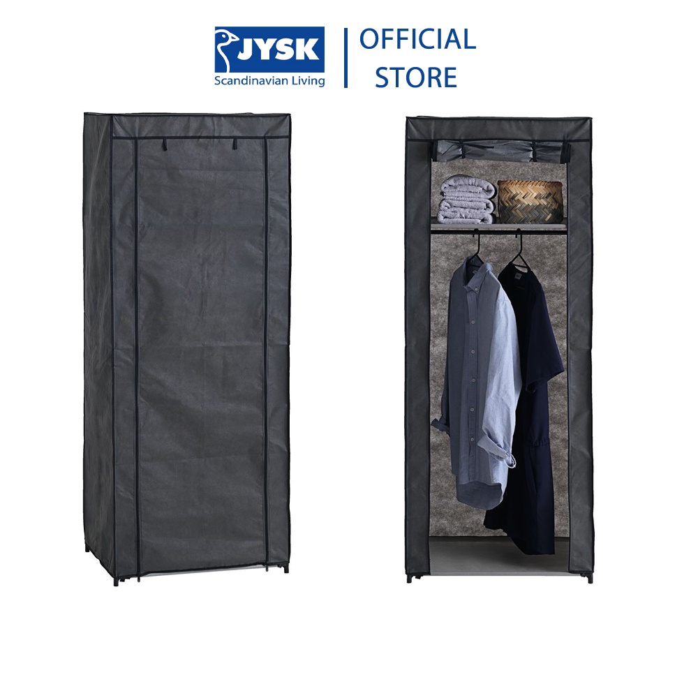 Tủ đồ | JYSK Damhus | kim loại/nhựa PP | xám đậm | R60xS46xC150cm