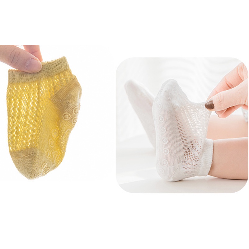 Vớ Cotton Mỏng Thoáng Khí Chống Trượt Màu Sắc Kẹo Ngọt Dành Cho Trẻ Em Sơ Sinh 0-5 Tuổi 2136