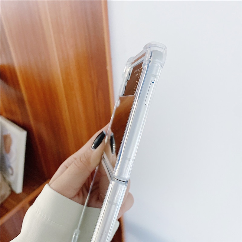 Ốp Điện Thoại Mặt Gương Trang Điểm Màu Hồng Cho Samsung Galaxy Z Flip 3 Z Flip 4 Samsung Z Flip 4 Zflip3
