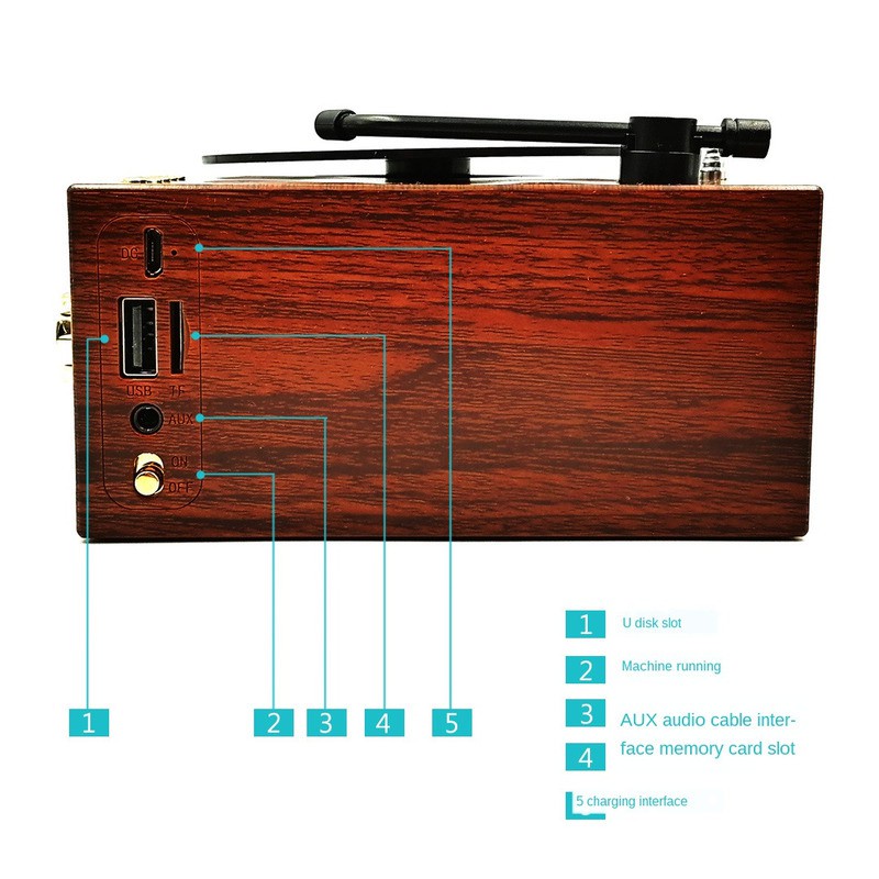 Loa Bluetooth 5.0 Không Dây Phong Cách Retro Tích Hợp Đài FM