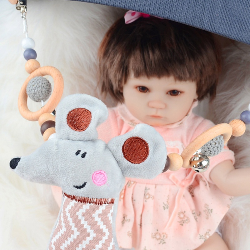 Đồ Chơi Lục Lạc Móc Kẹp Núm Vú Giả Treo Xe Đẩy Em Bé Sơ Sinh