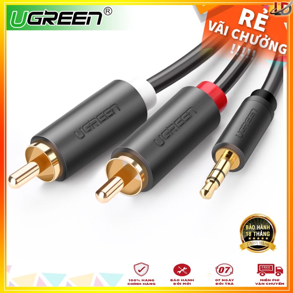 Dây Audio 3,5mm ra 2 đầu Hoa sen (RCA) UGREEN - Hãng chính hãng