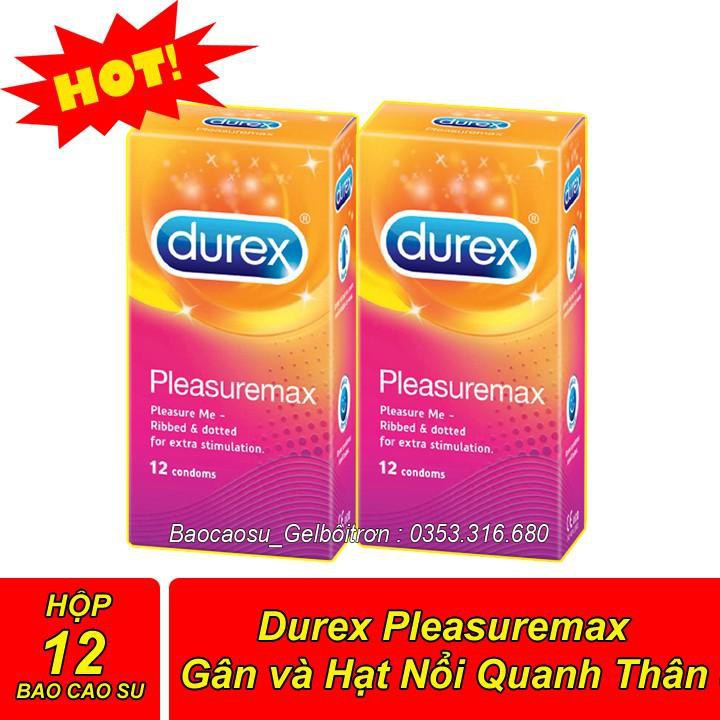 [Bộ 2 hộp] - Bao cao su GÂN GAI Durex Pleasuremax - Bcs Gai Gân Toàn Thân Làn Tăng Đê Mê (TẶNG 1 Hộp 03 CÁI)