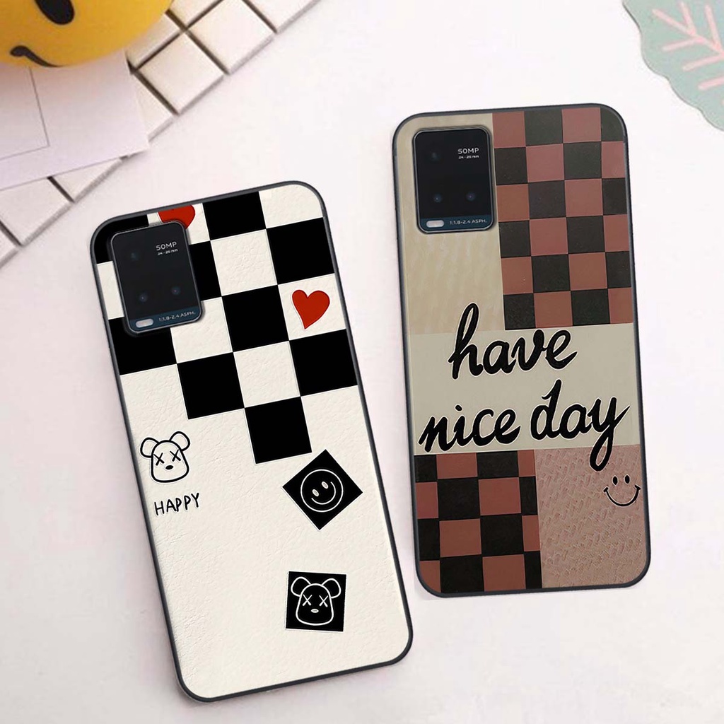 Ốp Vivo Y21 / Y21s / Y33s / T1x caro trái tim cá tính, thời trang siêu đẹp, siêu phong cách