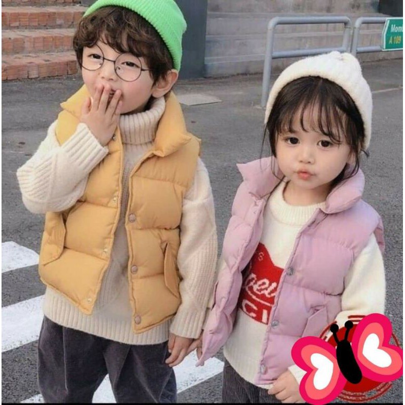 XẢ HÀNG _Áo Gile phao bé trai, bé gái siêu mềm, nhẹ, dày ấm