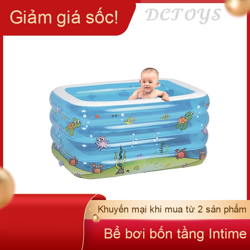 [SIÊU SALE] Bể Bơi 4 Tầng Intime Kèm Bơm Điện Cho Trẻ Tặng Phao Bơi Đỡ Cổ + Đo Nhiệt Độ Nước + Miếng Vá Chất Lượng Cao