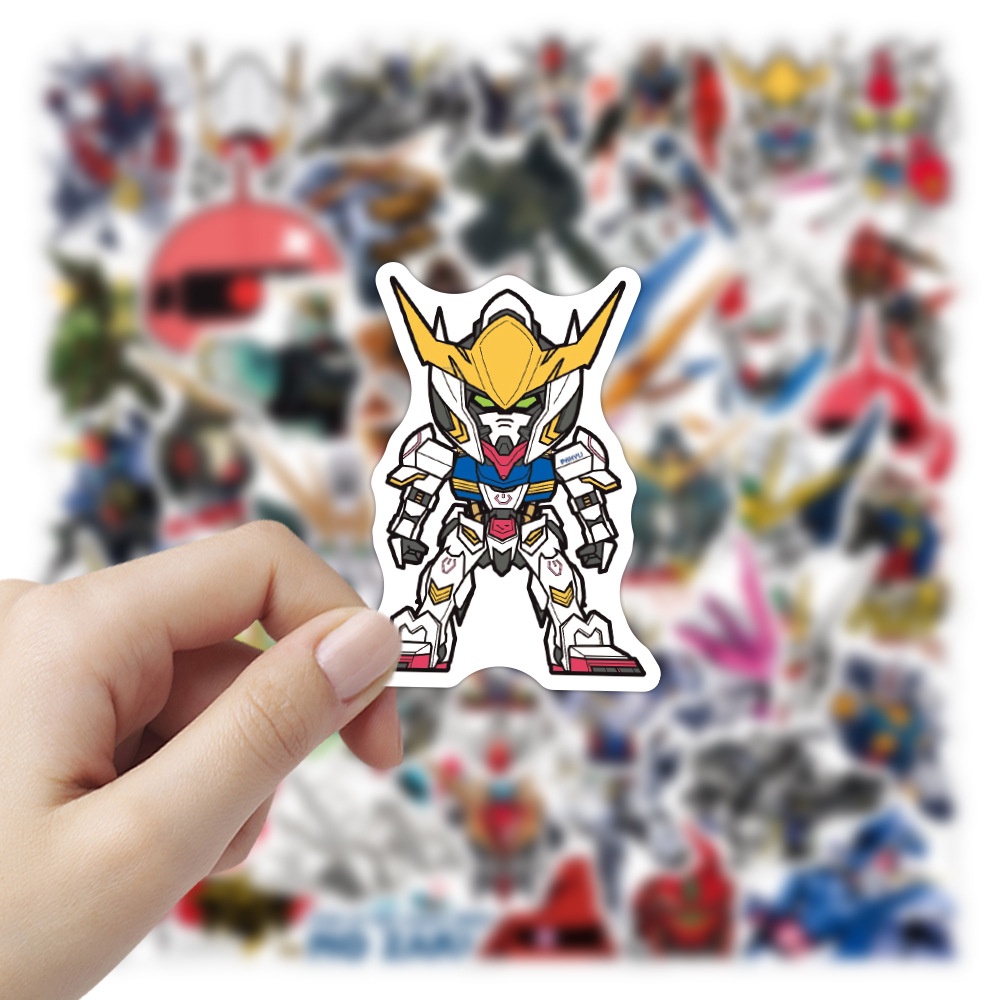 Set 50 Sticker Hoạ Tiết Anime GUNDAM Độc Đáo Để Trang Trí