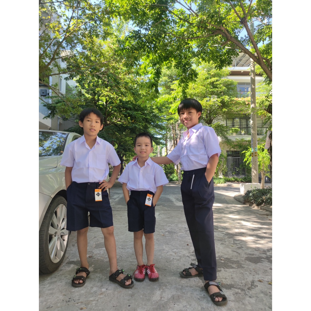 Đồng phục học sinh nam cấp 1 vải kate lụa - Danangsale