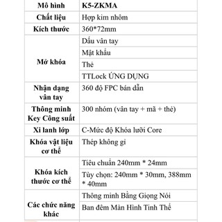 Khóa cửa gỗ vân tay app Ttlock K5