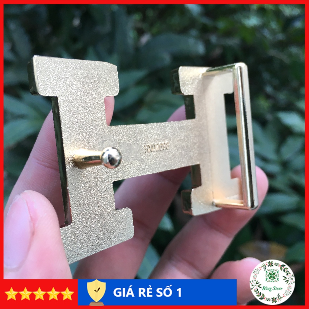 Thắt lưng nam da bò thật cao cấp, dây nịt da, thắt lưng chữ H thời trang đẳng cấp DLH002