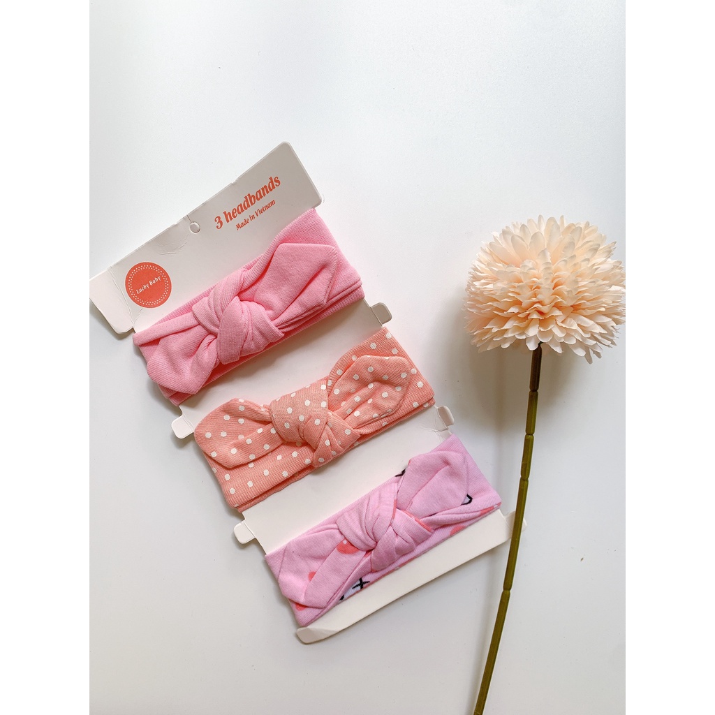 Set 3 Băng Đô Turban Cho Bé Nơ Thắt dễ thương, xinh xinh và rất đáng yêu