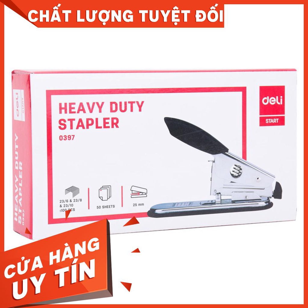 Dập ghim DELI, cỡ lớn 50 trang, Đen - 1 cái E0397