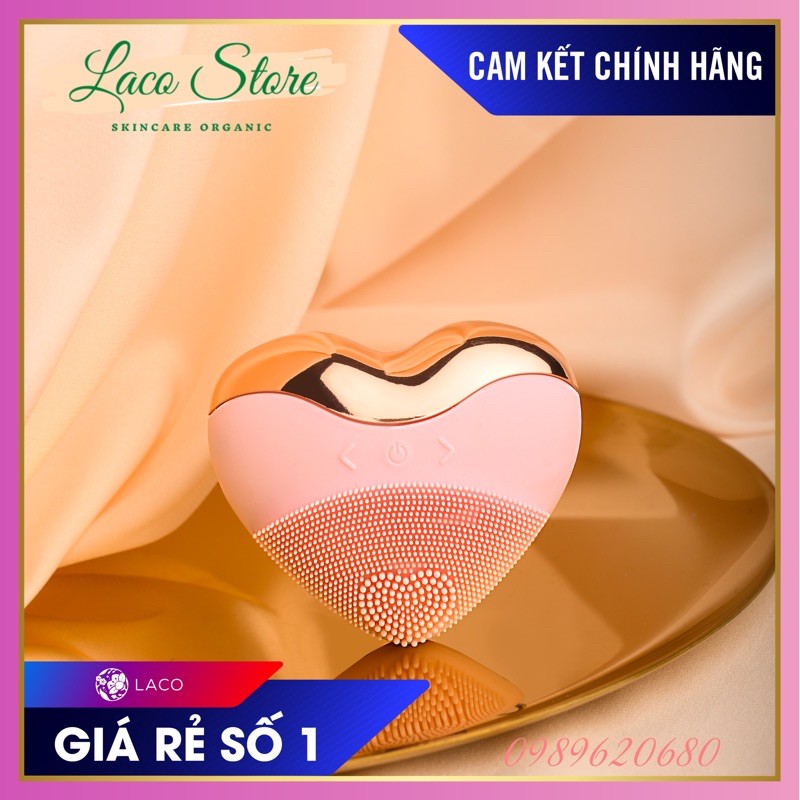 Máy rửa mặt LACO LUXURY chính hãng tích hợp 4 chức năng với đầu lông cọ kháng khuẩn siêu mềm Mua 1 Tặng 2