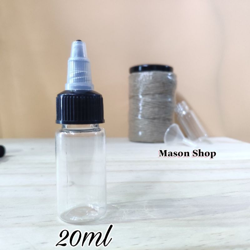 LỌ CHIẾT MỸ PHẨM DẠNG VÒI NHẤN GIỌT có Khóa cài/Nắp Nhọn Xoay 20ml/30ml VỎ BÌNH CHAI NHỰA PET Trong suốt