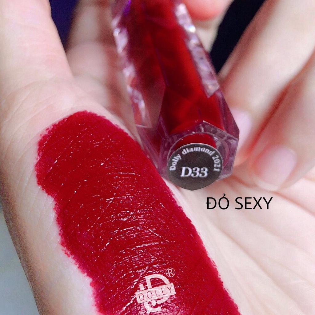 Son dolly Diamond dòng kem lì siêu mềm mịn, không chì, không trôi MÀU ĐỎ SEXY