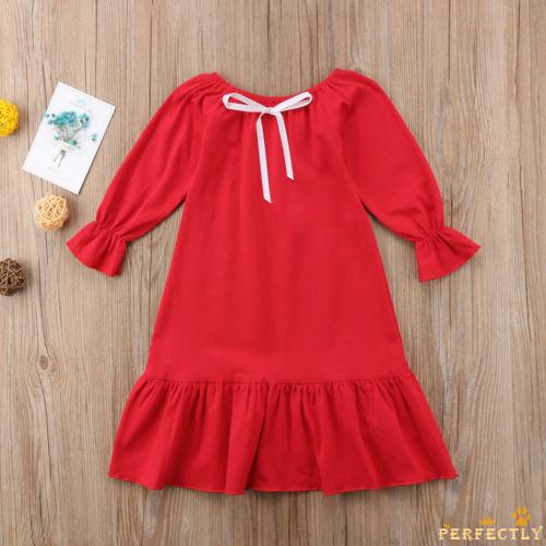 Váy ngủ dài tay phối bèo phong cách công chúa cho bé gái